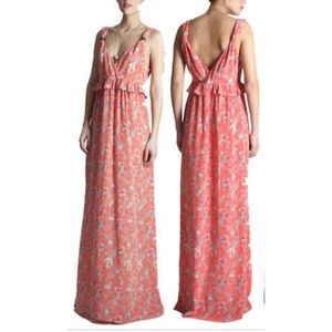 8 French Connection Silk Phoenix Pink Maxi Dress
